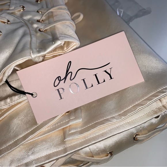 Oh Polly Callidora Lace Up Dress Gown Ivory Size US 4 NWT - Picture 14 of 15